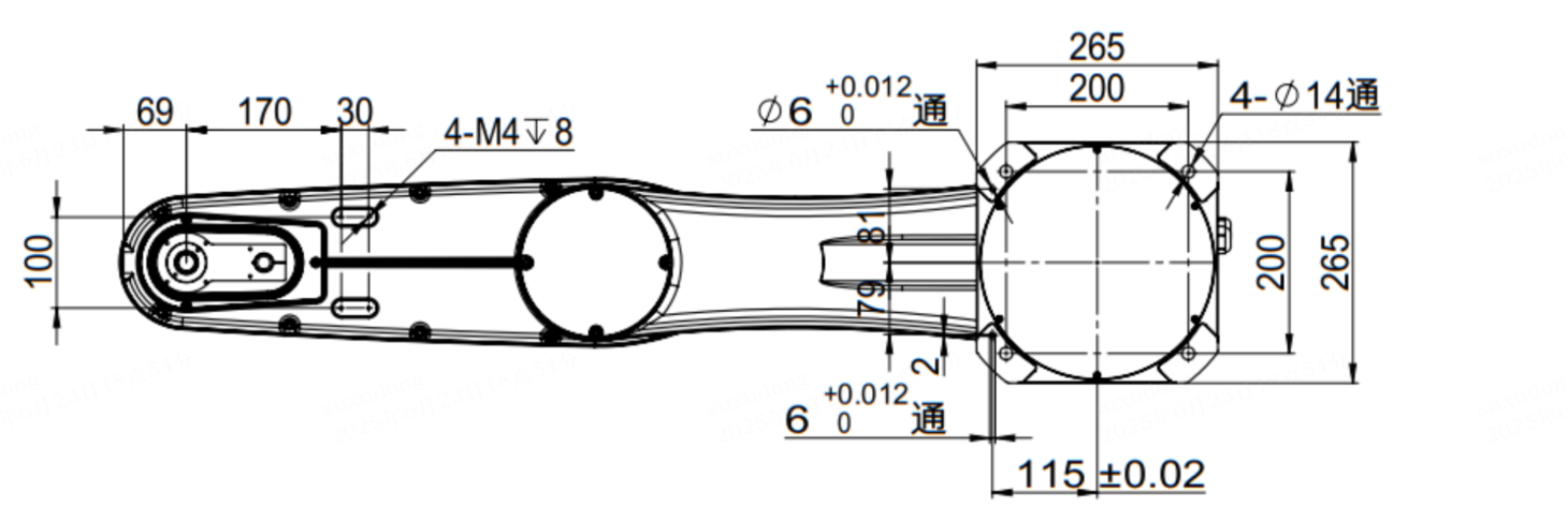 机械人底座装置尺寸图